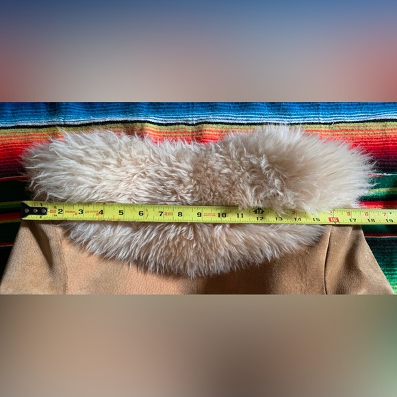 Vintage 70s lambskin fur trim Penny Lane Coat Medium - Picture 13 of 16